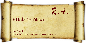 Ribár Absa névjegykártya
